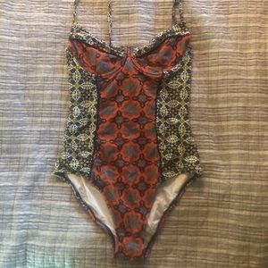 One piece multi colored swimsuit